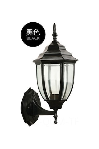 Qingmipy Avrupa Tarzı Su Geçirmez Led Güneş Enerjili Duvar Lambası, Retro Merdiven Koridor Bahçe Aydınlatması, Siyah 7 İnç Siyah