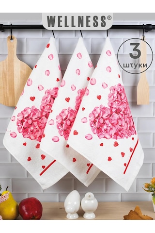 Wellness 38x63 Cm 3'lü Mutfak Havlu Havluları Seti 204979898 Beyaz