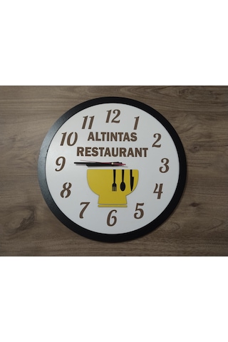 Restoran Yemek Sektörü İçin İş Yerine Özel İsim Yazılı Saat Renkli