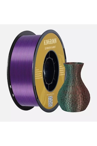 Kingroon 3 Renk Yeşil - Mor - Bakır Pla Silk Filament 1.75 Mm 1000gr