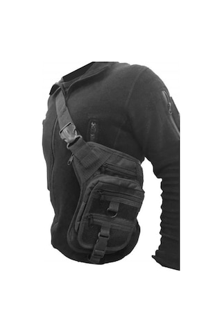 Özel Bölmeli Taktik Bel Ve Bacak Çantası Siyah