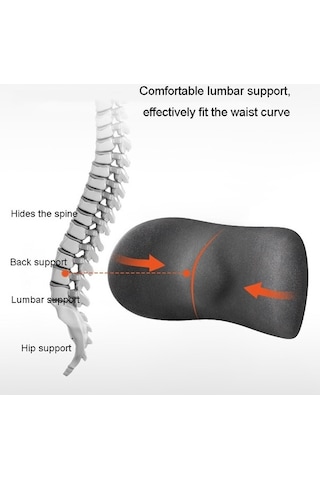 Tongxida Araba Minderi Kafalık + Bel Pedi Mavi Servikal Destek Arkalık Yastık