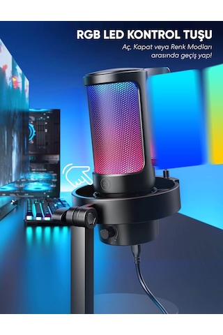Fifine Ampligame A8 USB Yayıncı Oyuncu Mikrofonu