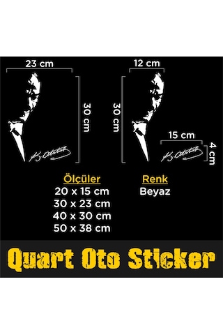 Mustafa Kemal Atatürk Oto Sticker Silüet