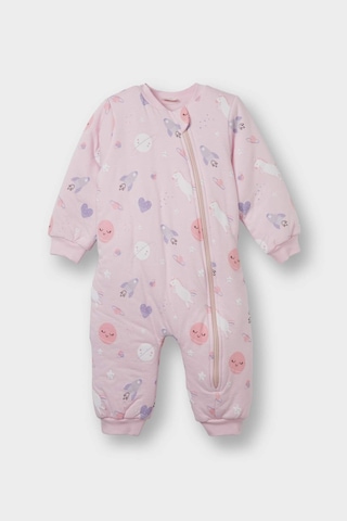 Defacto Kız Bebek 1,6 Tog Elyaf Desenli Fermuarlı Uzun Kollu Tulum F3565a525wnpn633 Pembe