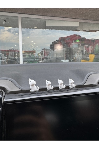 4 Parça Sevimli Kurt Ailesi Dikiz Aynası Süsü - Ayna Süsü Araba Süsü Torpido Süsü Oto Aksesuar