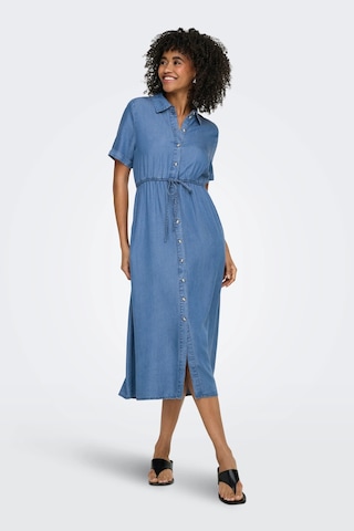 Only Onlcharis Regular Fit Bağlama Detaylı Midi Kot Elbise Bayan Elbise 15363971 Mavi