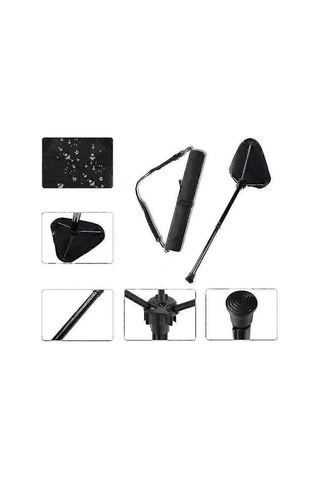 Bloomnest Katlanır Yürüyüş Bastonu, Üçayak Tabure, Ayarlanabilir Yükseklik, Taşınabilir Kamp Sandalyesi, Alüminyum Alaşım, Oxford Kumaş, 125 Kg Dayanıklılık, Altın - Siyah Altın - Siyah