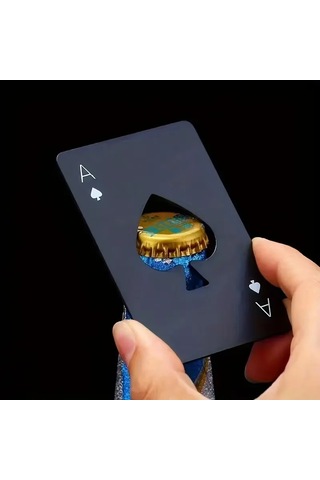 Liangmei 1 Adet Poker Şekilli Çelik Bira Şişe Açacağı, Fırlatma Ahşap