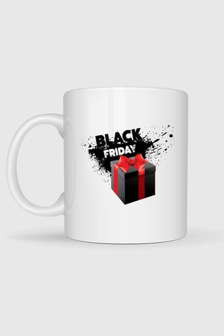 Black Friday - Kara Cuma Tasarımlı Kupa Bardak Beyaz