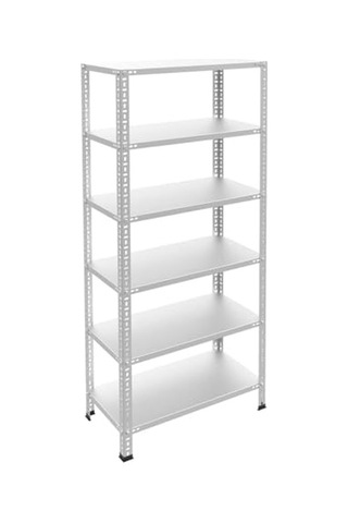6 Katlı Galvaniz Çelik Raf - Depo, Arşiv, Kiler, Dosya, Market Rafı 31x93 Cm 150 Cm 0.70 Mm Çok Renkli