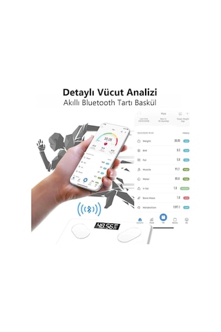 Powermaster Pm-24963 Dijital Banyo Baskül Kilo Tartı Bluetooth Uygulama Destekli