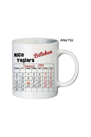 Takvim Yaprağı Tarihli Ve Isimli Kupa Bardak -Doğum Günü Hediyesi