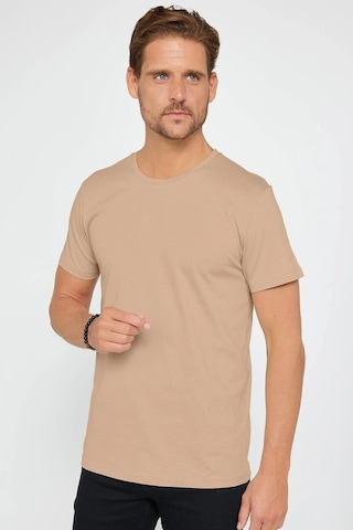 Tudors Unisex 5'li Paket Siyah-beyaz-füme-vizon-yeşil Slim Fit Dar Kesim %100 Pamuk Bisiklet Yaka Tişört-34886 Multi