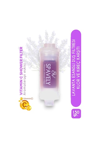 Spavely Lavanta Esanslı Duş Başlığı Filtresi Arıtması Güney Kore Menşei Klor Kireç Karşıtı Hoş Kokulu 150 Gr Beyaz