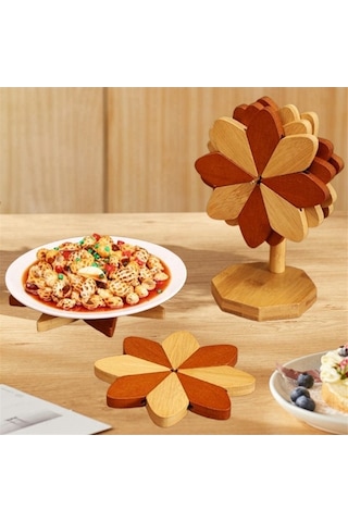 Ulzyvf Yemek Yel Tasarımlı Seti Parça Örtüsü Masası Masa Kahverengi İçin Değirmeni Bardak Altlıklı 5 Ti Kahverengi