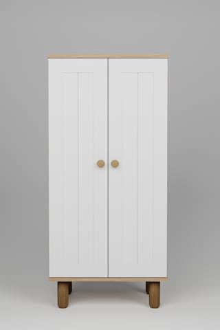 Ayka Membran Kapaklı 5 Raflı Ayakkabı Ve Çok Amaçlı Dolap Beyaz - Ceviz 129 Cm Ceviz-beyaz