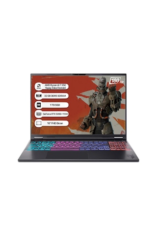 Acer AN16S-61-R95W NH.QXJEY.002 R7 AI-350 32 GB 1 TB SSD RTX5060 16" Free Dos Dizüstü Bilgisayar