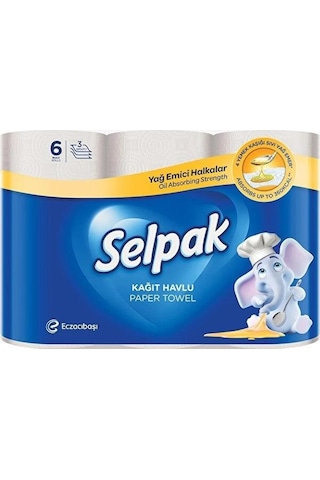 Selpak Extra Kağıt Havlu 3 Katlı Yağ Emici Halkalar 6'lı