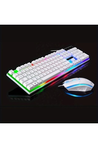 Techbloom Ergonomic Kablolu Klavye Ve Fare Kombosu Beyaz Mekanik Hissi Pc Laptop Windows Mac Diğer