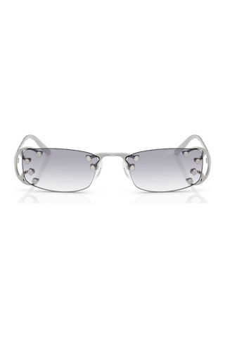 Prada Pr C57s 28h40v 52 Unisex Dikdörtgen Degrade Gümüş Metal Güneş Gözlüğü Gri