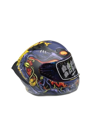 Mts Pro 801 Zombi Kask Mat Mavi - Turuncu