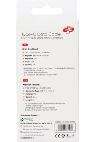 Swiss SWS-CAT02 Power Type-C Silikon Kaplamalı Data ve Şarj Kablosu - Beyaz 1M