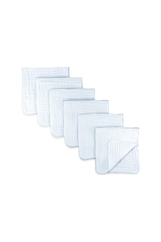 Teltree Toksik Olmayan, Dayanıklı Bebek Geğirme Örtüsü - 6'lı Beyaz Muslin Kumaş Seti Gümüş