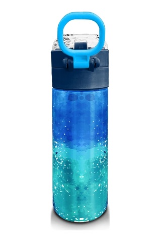 Coral High Kids Lacivert Mavi Kurt Desenli Pipetli Ve Direkt İçim Çelik Termos 500 Ml 31945 Lacivert