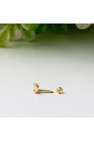 Bilezikci 14 Ayar Altın Baget Taşlı Tragus Küpe Kphsy14k22499 Sarı