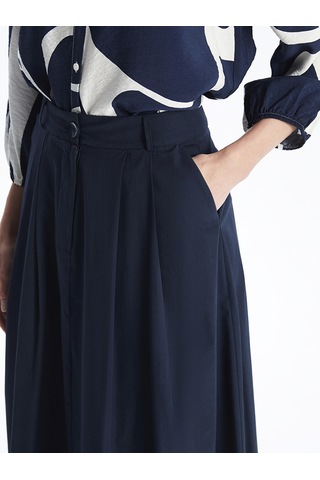 Lcwaıkıkı Classic Lacivert Standart Fit Poplin Kadın Etek
