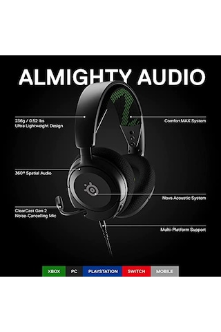 Steelseries Arctis Nova 1x Multi- Gaming Kulaklık Hi-fi Sürücü 360 Surround Ses Mem Sku: Smgstk901c8aea1a