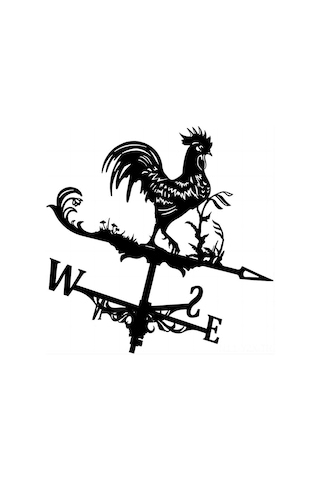 Yaozixa Demir Horoz Rüzgar Yönü Göstergesi, Dış Mekan Çatı Bahçe Pimi, Dayanıklı Dekoratif Rüzgar Hız Ölçer