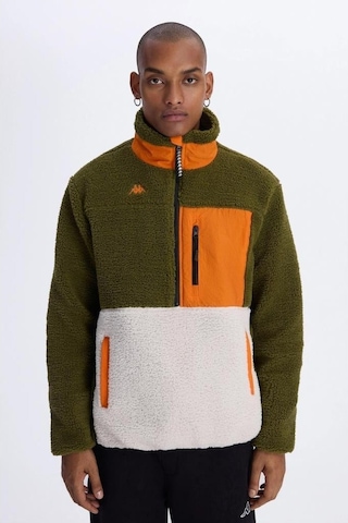 Kappa Hanoran Navy-ecru-orange Man Sherpa Jacket 371t3qw-x9f Kahve Kahverengi