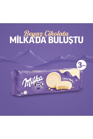 Milka Choco Wafer Beyaz Çikolatalı Bisküvi 3 x 180 G
