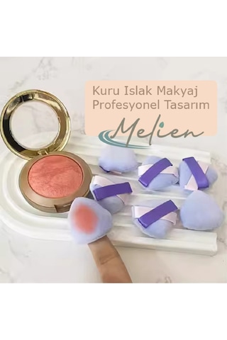 Melien Çift Kurdele Pamuk Yıkanabilir Kadife Puf Bez Makyaj Süngeri