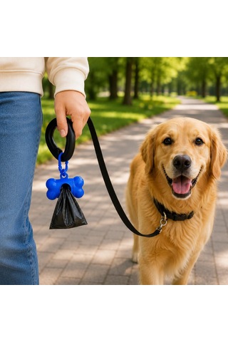 Köpek Kaka Poşeti 6 Rulo + Askılı Dispenser Kılıf, Köpek Dışkı Poşeti, Kaka Torbası, Dışkı Torbası, Poşetlik, Evcil Hayvan Yürüyüş Temizlik Aksesuarı, Karışık Renk