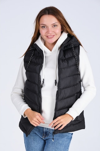 Everest Kadın Jel Dolgu Kapüşonlu Unısex Şişme Yelek Siyah
