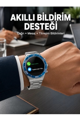 Akıllı Saat Çelik Kordonlu Amoled Ekran Android Ve İos Uyumlu Çağrı Cevaplayabilen Yeni Nesil