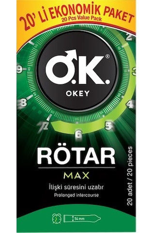 Okey Rötar Max 20'li Prezervatif