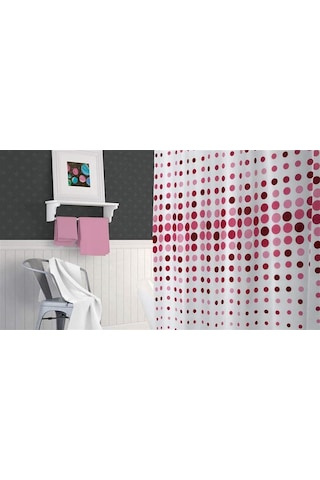 Zethome Evdy Banyo Duş Perdesi 4961 Tek Kanat Pembe 1X180X200 Pembe
