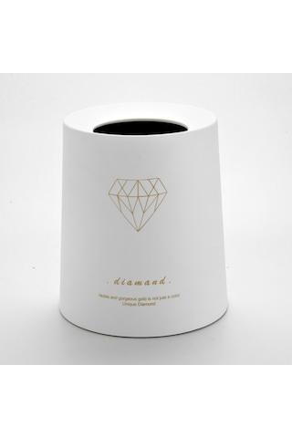 Sones 8l Oturma Odası Yatak Odası Ofis Yuvarlak Çift Katmanlı Açık Çöp Kutusu Altın Elmas Diğer