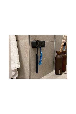 Yapışkanlı Duvar Tipi Diş Fırçası Asma Aparatı Delmesiz Banyo Düzenleyici Beyaz