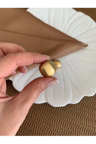 Çelik Bombeli Plaka Küpe Çok Renkli