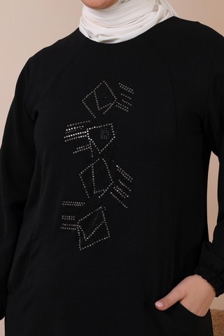 Kadin Buyuk Beden Alt-üst Takım Cepli Ve Taş İşlemeli 001