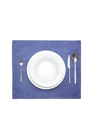 Taşlanmış Indigo Denim Pamuk Amerikan Servisi- 2'li Set Diğer