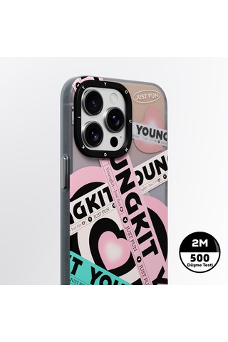 Apple Uyumlu iPhone 15 Pro Max Kılıf Magsafe Özellikli Airbagli Çift Katmanlı Youngkit Flipped Serisi Kapak Mavi Mavi