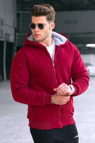 Madmext Içi Kürklü Bordo Hırka 22377 Bordo