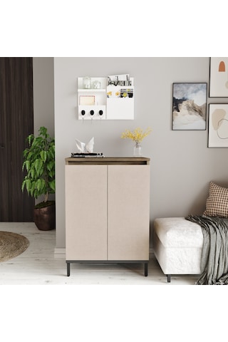 Robin Home Gloria Çok Amaçlı Dolap Ayakkabılık Metal Ayaklı Bej