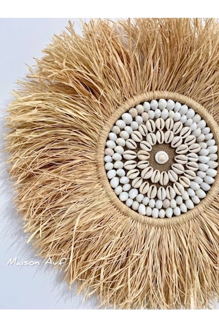 Deniz Kabuklu Rafya Duvar Dekoru M083